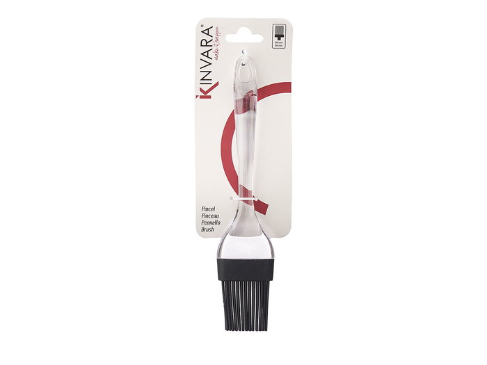 Kinvara Pincel Silicona Cocina Transparente Negro 22x1.5x5 cm (Set de 12)