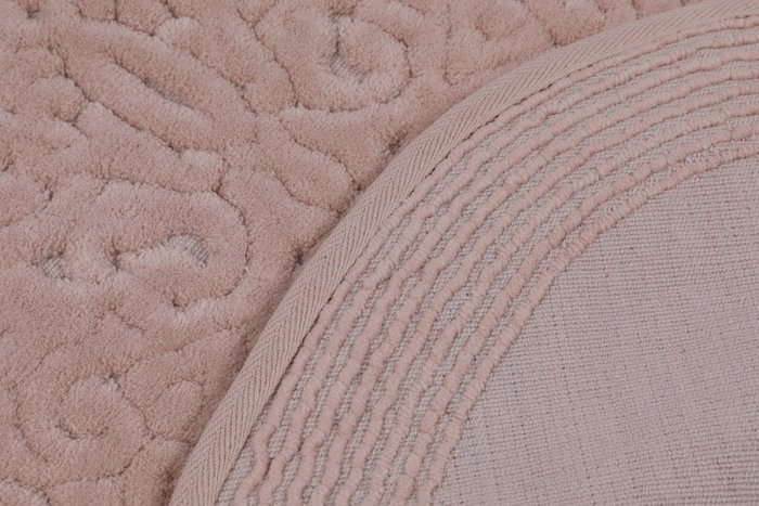 Mijölnir Piante Oval - Pink Juego de Alfombrillas de Baño 100% Algodón Antibacterianas Antideslizantes Lavables a Máquina Set 2 Piezas 50x60cm 60x100cm