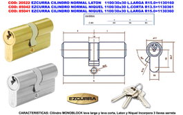 EZCURRA Cilindro Normal Níquel 30x30 mm