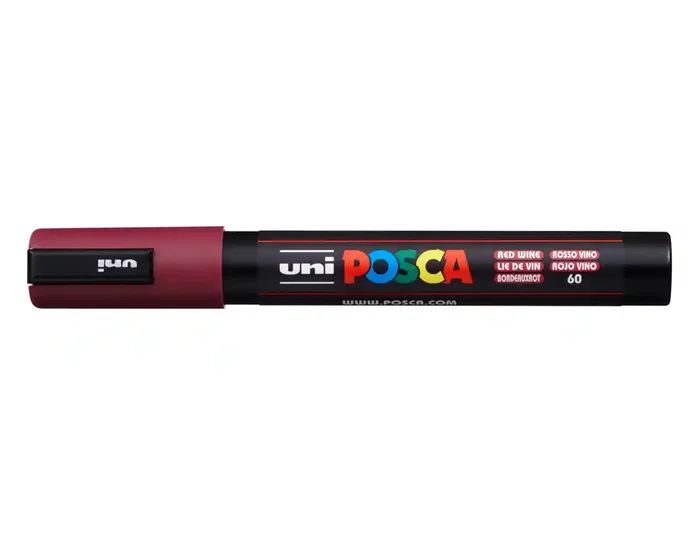 POSCA Marcador PC-5M No Permanente Punta Bala 1.8-2.5mm Rojo Vino POSCA Marcador PC-5M No Permanente Punta Bala 1.8-2.5mm Rojo Vino