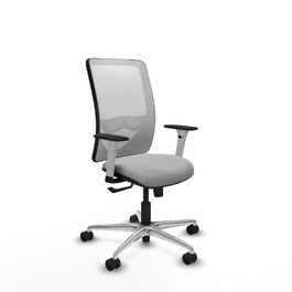 PIQUERAS Y CRESPO Silla de oficina Zulema con mecanismo Sincro, Gris claro y Blanco