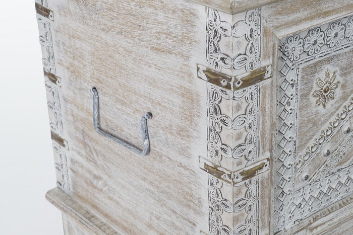 DKD Home Decor Arcon Indio Blanco Mango y Laton 40 x 45 x 88 cm