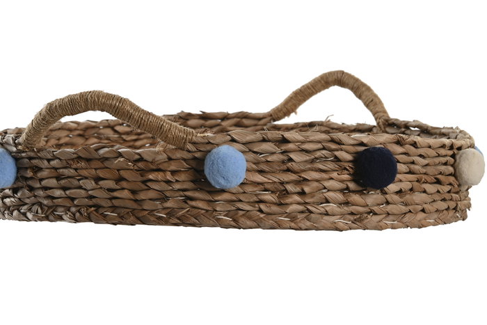 DKD Home Decor Cesta Mediterraneo Multicolor Natural 40 x 9.5 x 49 cm Set de 2 Seagrass Hecho a Mano