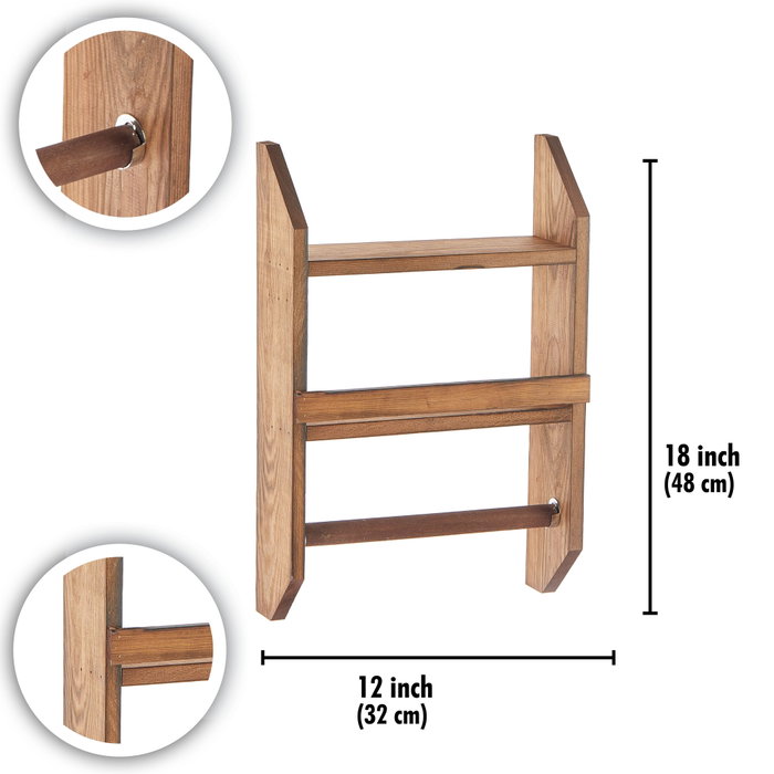Aberto Design Especiero y Colgador de Toallas de Madera Natural, 48x29x10 cm