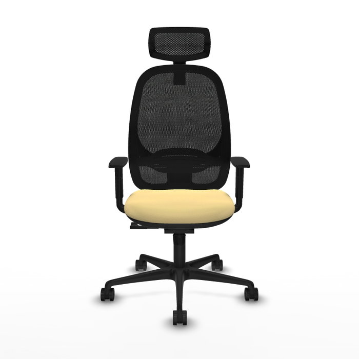 PIQUERAS Y CRESPO Silla de oficina Cilanco con mecanismo Sincro, Crema y Negro PIQUERAS Y CRESPO Silla de oficina Cilanco con mecanismo Sincro, Crema y Negro