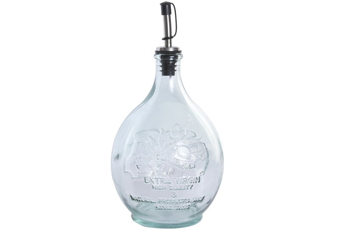 DKD Home Decor Aceitera de Vidrio Reciclado 1L