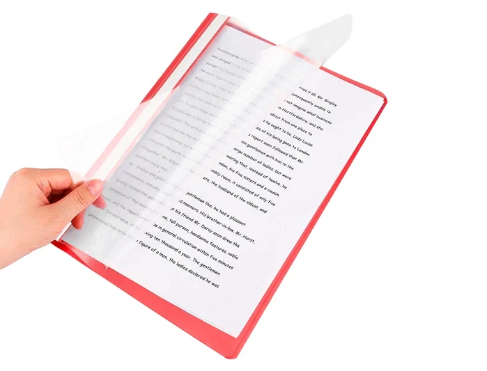 Q-connect Carpeta dossier con fástener plástico rojo DIN A4
