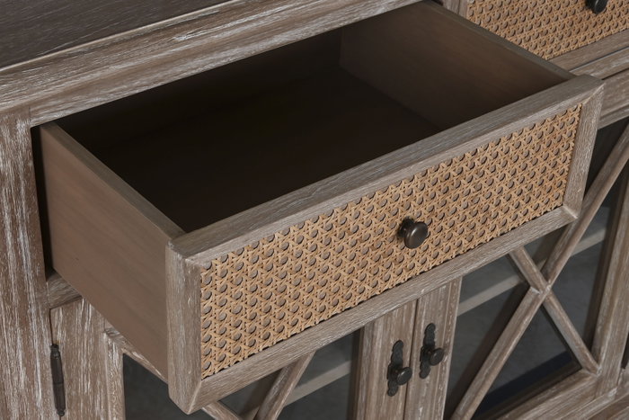 DKD Home Decor Aparador de Madera de Bayur y Ratán DKD Home Decor Aparador de Madera de Bayur y Ratán