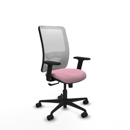 PIQUERAS Y CRESPO Silla de oficina Zulema Rosa y Blanca con mecanismo Sincro