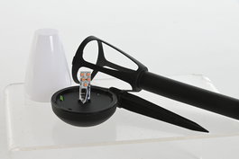 DKD Home Decor Lámpara Solar Terraza Y Jardín Negro Plástico LED 20 Unidades 7x7x38 cm