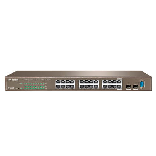 IP-COM Switch G3224T Gigabit L2 Management Switch 24 Puertos Ethernet con 2 Combo SFP y 1 Puerto Consola G3224T