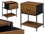 GIFTDECOR Mesita de salón con cajón y balda Negro-Bambu