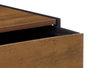 GIFTDECOR Mesita de salón con cajón y balda Negro-Bambu