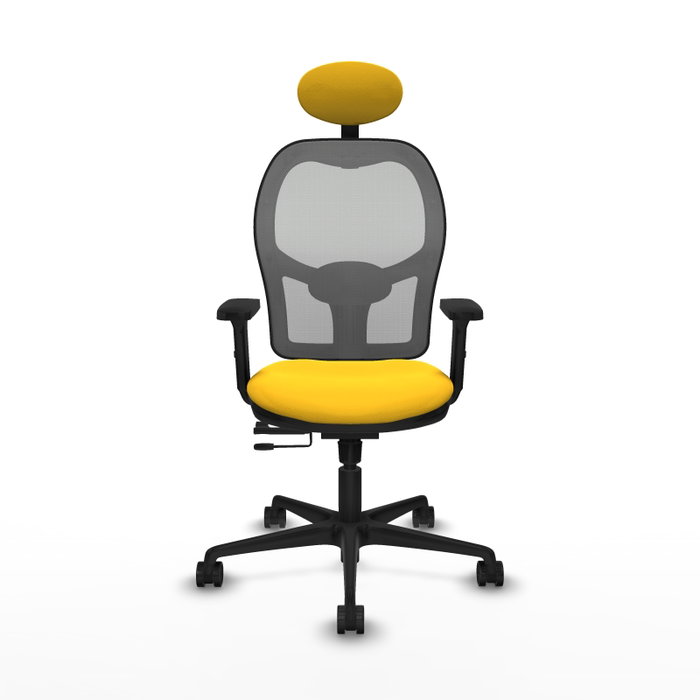 PIQUERAS Y CRESPO Silla de oficina Jorquera con mecanismo Sincro/Traslack, Amarillo y Gris PIQUERAS Y CRESPO Silla de oficina Jorquera con mecanismo Sincro/Traslack, Amarillo y Gris