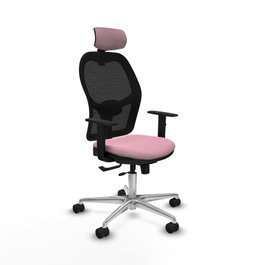 PIQUERAS Y CRESPO Silla de oficina Jorquera Rosa y Negro