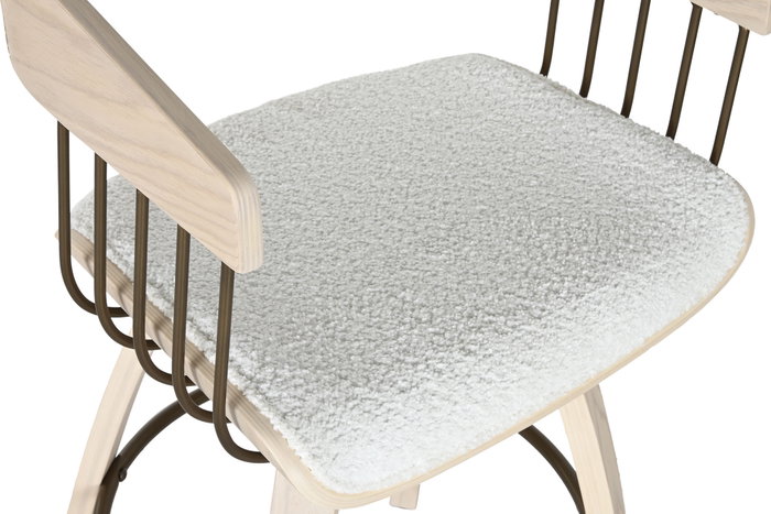 DKD Home Decor Taburete Blanco 47.5 x 94.5 x 51.5 cm Madera Poliester