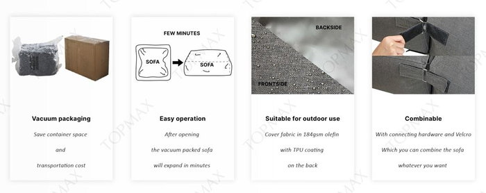 DKD Home Decor Sofá para Terraza y Jardín Beige, Poliéster, Dimensiones 87 x 90 x 65 cm (Largo x Ancho x Alto)