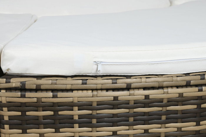 DKD Home Decor Sofá para Terraza y Jardín Beige, Poliéster, Dimensiones 87 x 90 x 65 cm (Largo x Ancho x Alto)