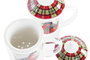 DKD Home Decor Mug Navidad Tradicional Rojo Verde Cristal Porcelana 8.5 x 15 x 13 cm (2 Unidades)