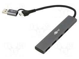 GOOBAY Hub USB 3.2 con 4 puertos USB-A y USB-C