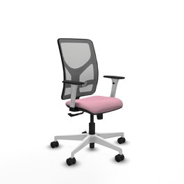 PIQUERAS Y CRESPO Silla de oficina Motilla con mecanismo Sincro, Rosa y Gris