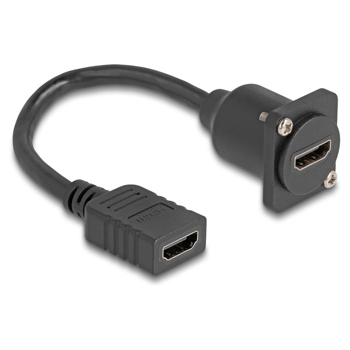 DeLOCK Cable HDMI hembra a hembra negro 20 cm