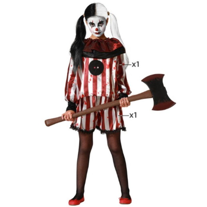 Disfraz de Payasa Camiseta Roja y Pantalón para Niña 5-6 Años Halloween Disfraz de Payasa Camiseta Roja y Pantalón para Niña 5-6 Años Halloween