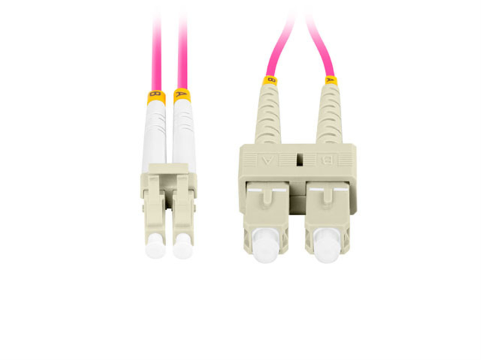 Lanberg Cable Fibra Óptica Multimodo LC/SC OM4 Violeta 1m