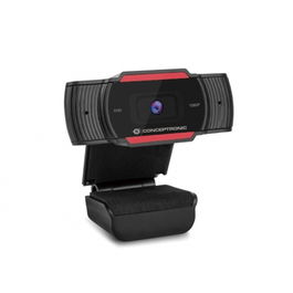 Conceptronic Amdis04R Webcam Full HD 1080P USB con Micrófono y Cubierta de Privacidad