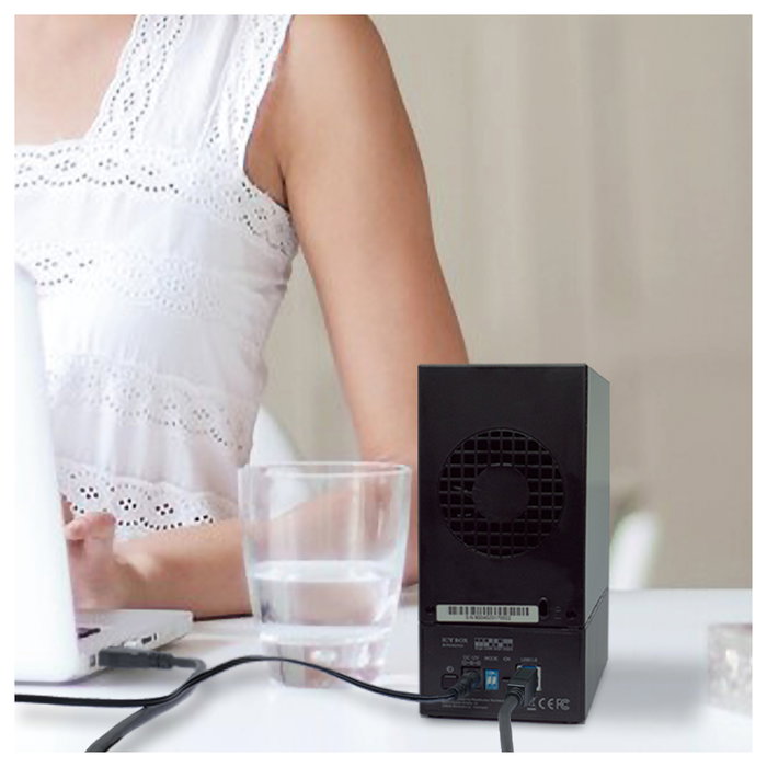 ICY BOX IB-RD3621U3 Carcasa Disco Duro SSD 2x 3.5" SATA a USB 3.0 RAID 0/1/LARGE/SINGLE Negro