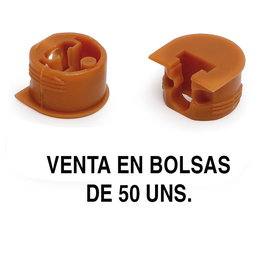 HERRAJES ALK Soporte Cazoleta Luna 50 Unidades Acabado Cerezo