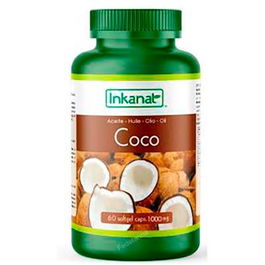 INKANAT Aceite de Coco 60Cap. Complemento Alimenticio Orgánico en Cápsulas para Control de Peso