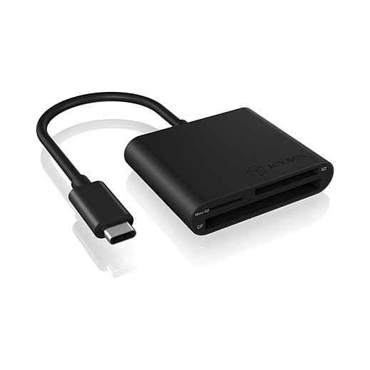 ICY BOX Adapter Externo Multi Lector de Tarjetas USB 3.0 Type-C para PC y Laptop - Retail