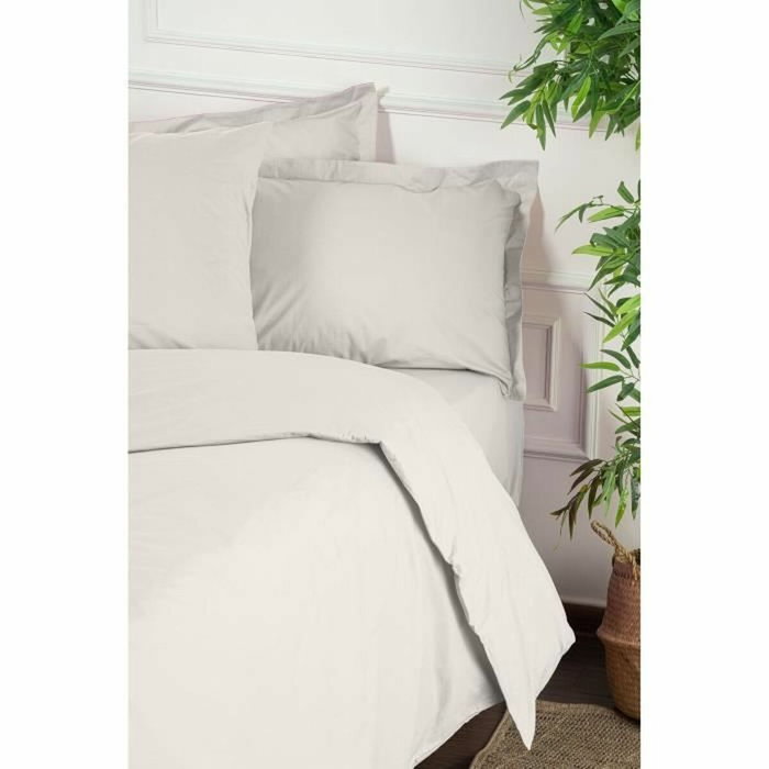 Aucune Juego de Cama Blanco 100% Algodón Reforzado con Funda Nórdica y 2 Fundas de Almohada