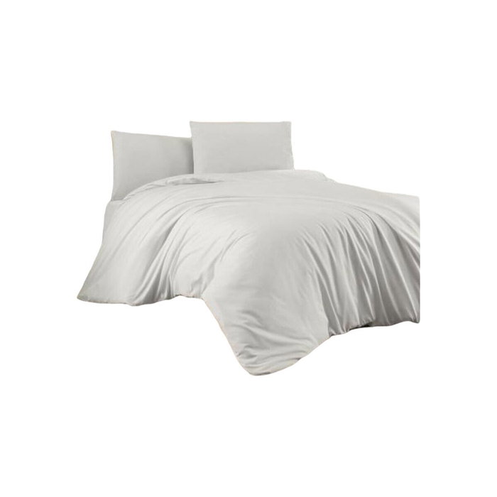 Aucune Juego de Cama Blanco 100% Algodón Reforzado con Funda Nórdica y 2 Fundas de Almohada