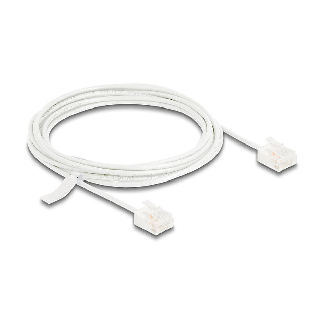 DeLOCK Cable de red RJ45 Cat.6 UTP Ultra Slim 3 m blanco con conectores cortos DeLOCK Cable de red RJ45 Cat.6 UTP Ultra Slim 3 m blanco con conectores cortos
