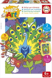 EDUCA BORRAS Magic Art Number Art +6 Pavo Real y Loro
