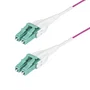 StarTech Cable de Fibra Óptica OM4 LC a LC Multimodo 2m 50/125µm Violeta Érica - Compatible con 1/10/40/100 Gbps, Clasificación OFNR Riser, OM4RLCLC2M