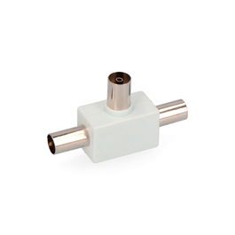 Edm Derivador TV 1 Base + 2 Clavijas Retractilado Blanco Metal/PVC 9.5mm