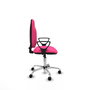 Silla de oficina Algarra con mecanismo Contacto permanente básico tapizada con Similpiel color Rosa. Equipada con Base cromada, Brazos fijos y Ruedas autofrenantes