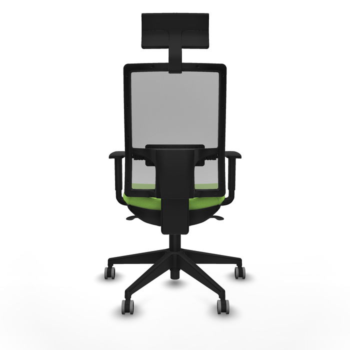 Silla de oficina Horna con mecanismo Sincro tapizada con Tela color Pistacho y malla color Gris. Equipada con lumbar 1D, Brazos 1D, Cabecero Fijo y Ruedas 65 mm parqué Silla de oficina Horna con mecanismo Sincro tapizada con Tela color Pistacho y malla color Gris. Equipada con lumbar 1D, Brazos 1D, Cabecero Fijo y Ruedas 65 mm parqué