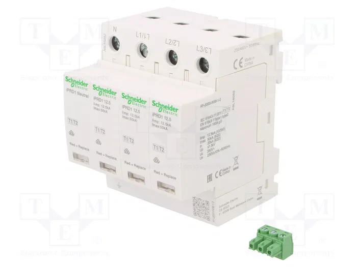 Schneider Kombiableiter Typ A9L16482 1+2 Acti9 iPRD1 12.5r 3P+N 400V AC Schneider Kombiableiter Typ A9L16482 1+2 Acti9 iPRD1 12.5r 3P+N 400V AC