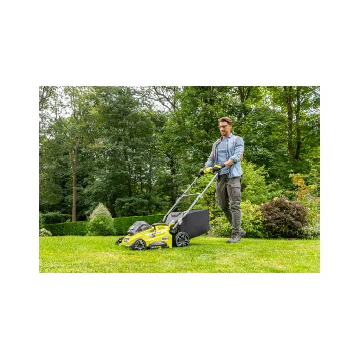 Ryobi RYO1704738964633 Cortacésped de empuje 36V, Corte Ø 40 cm, Recogida y Mulching, con 1 Batería 5.0 Ah y Cargador