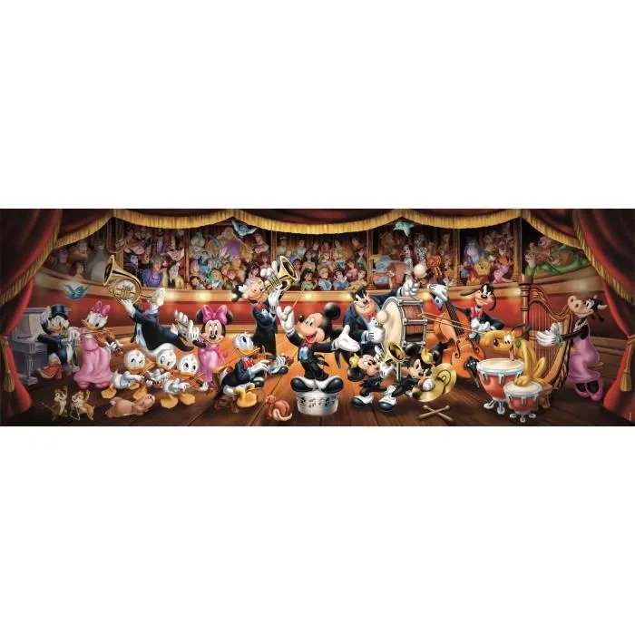Clementoni CLE8005125370672 Puzzle Panorama Compacto 1000 Piezas Orquesta Disney
