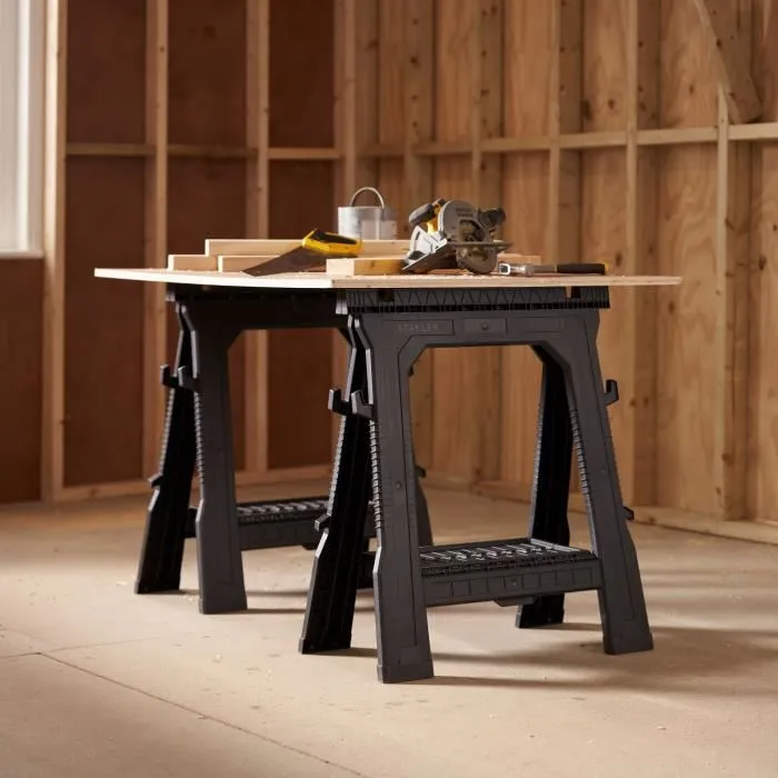 Stanley Caballetes Plegables Profesionales 450KG Juego de 2 Stanley Caballetes Plegables Profesionales 450KG Juego de 2