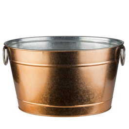 APS Barreño para Botellines Tin, Metal Galvanizado, 40 x 28 x 22 cm, Capacidad 11 Litros