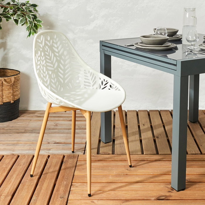 Home Deco Factory Silla de Exterior Blanca Lucena 52,3x53,3 cm H.83,4 cm Home Deco Factory Silla de Exterior Blanca Lucena 52,3x53,3 cm H.83,4 cm