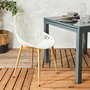 Home Deco Factory Silla de Exterior Blanca Lucena 52,3x53,3 cm H.83,4 cm