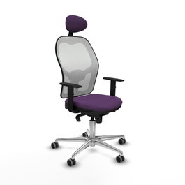 PIQUERAS Y CRESPO Silla de oficina Jorquera Morada con Malla Blanca