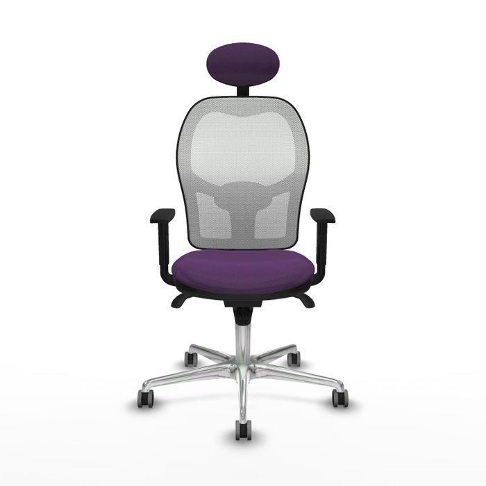 PIQUERAS Y CRESPO Silla de oficina Jorquera Morada con Malla Blanca